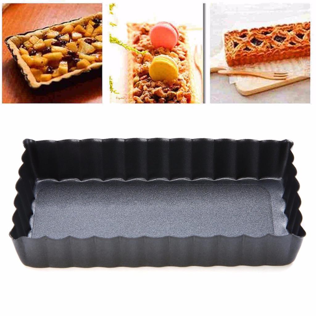 Buy Rectangle Fluted Pie Tart Pan Mold Baking Nonstick Removable Bottom