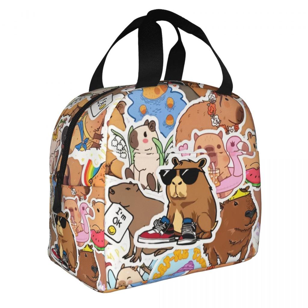 Fiambrera Portátil Personalizada de Capibara para Mujer, Termo Refrigerador Antifugas, Bolsa de Almuerzo Térmica Aislante para Escuela, Niños, Estudiantes