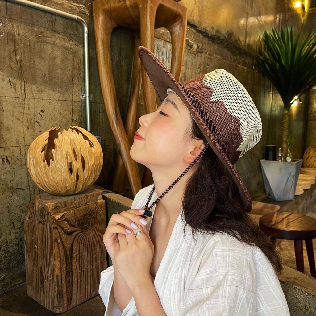 Western Cowboy Hat, Fishing Vacation Outing Breathable Bowler Hat, Summer Sun Sunscreen Hat, Outdoor Sun Shade Straw Hat