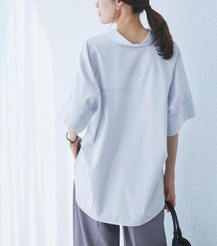 ROPE PICNIC Skipper Shirt UV Cool to the Easy Sax Women's Blouse, Protection, Touch, Care, (48)