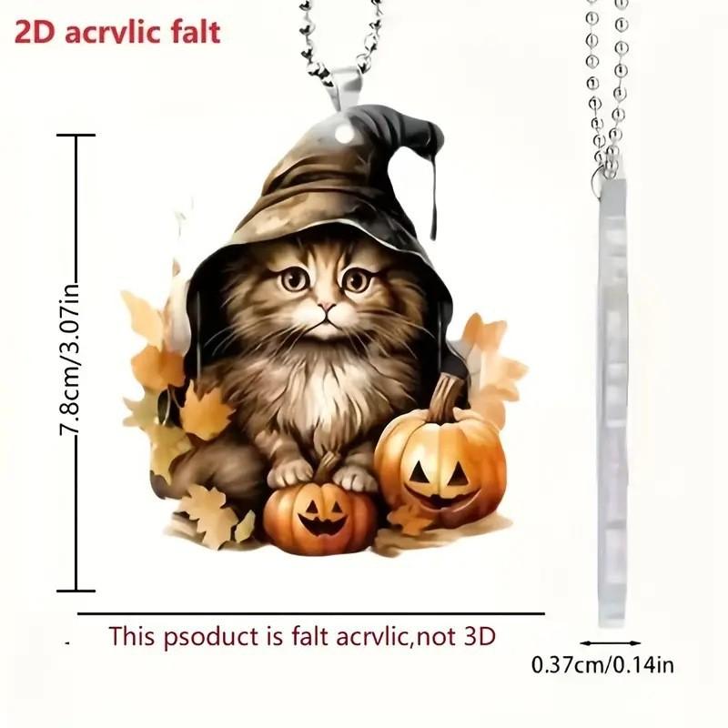 

Уникальный акриловый кулон в виде тыквы с кошкой для автомобиля, привлекательный мультяшный дизайн для декора интерьера