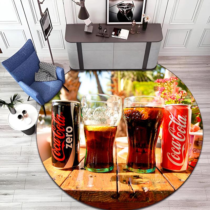 Christmas Gift Halloween Theme Bear Truck Coca Cola Round Carpet Soft Home Decoration Corridor Table and Chair Anti Slip Outdoor Floor Mat Carpet H14