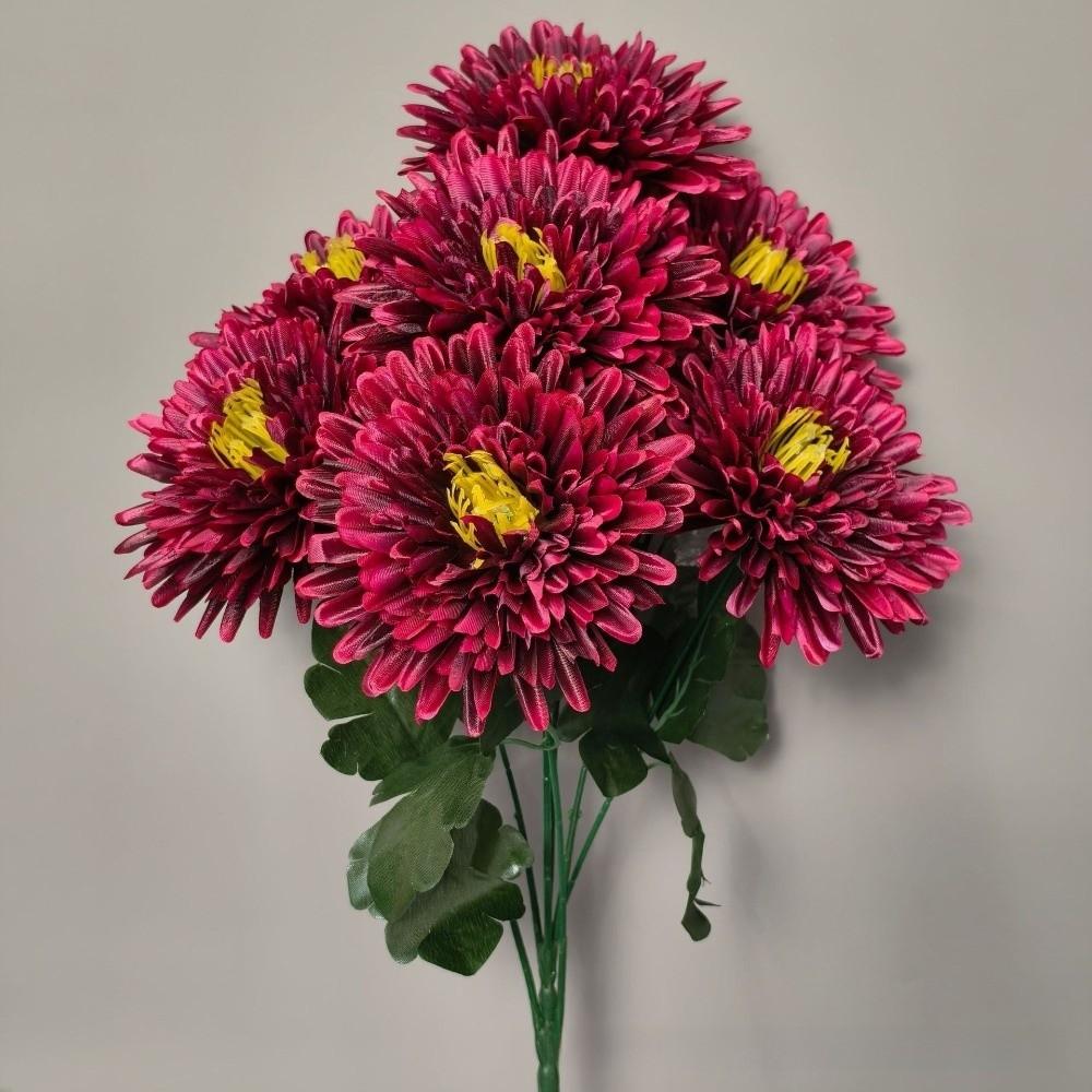New 7 Heads Artificial Chrysanthemum Polychrome Large Fake Flower Anti-fading DIY Chrysanthemum Bouquet Home Decor