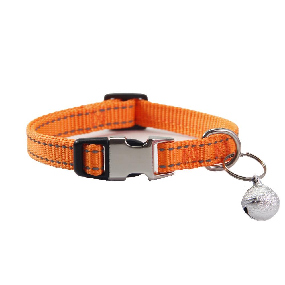 Reflective Nylon Cat Collar with Bell, Engraved Adjustable Anti-Lost Feature