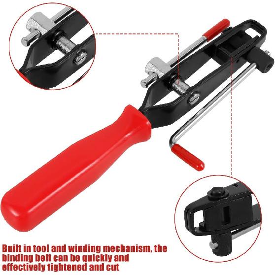 2Pcs CV Joint Boot Clamp Pliers Set, Heavy Duty Car Banding Tools Kit with Cutter, Professional Ear Boot Tie Pliers,Portable Automotive Hose Axle