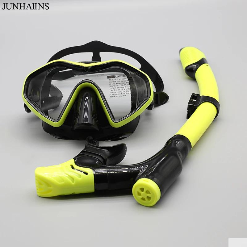 Adult Snorkeling Mask Set Diving Snork Anti-Fog Tempered Glass Diving Mask for Man Adult Goggles Leak-Proof Spearfishing Accesso