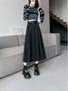 High-Waisted A-Line Pleated Midi Skirt - Elegant, Slimming Autumn Style for Women