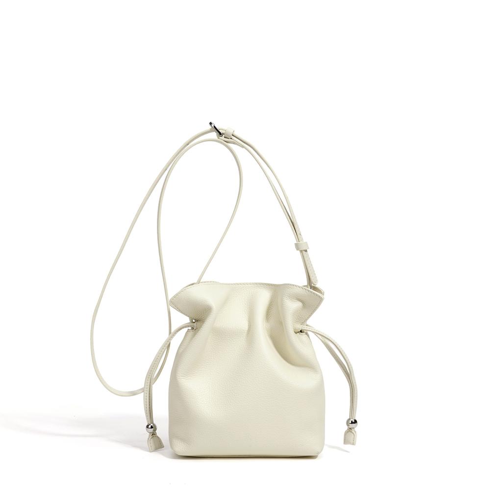 Early Spring Solid Color Leather Geometric Bag Mini Shoulder Bag Crossbody Small Square Bag Exquisite Cloud Bag
