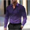 Men's Gradient Color Printed Long Sleeve Shirts Casual Cardigan New Button Holiday Fashion Shirts