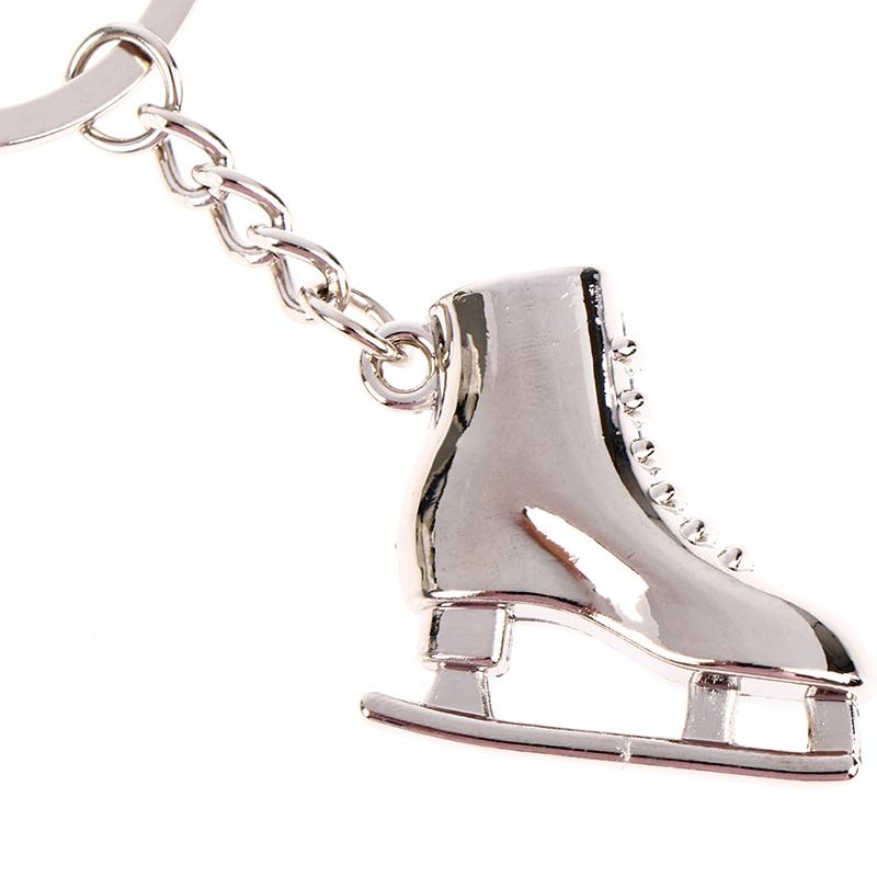 Silver Color Ice Skates Snowflake Pendant Key Ring Skating Key Chain Keychain