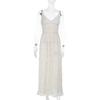 Spring 2026 New Long Dress, Celebrity Temperament Sexy Deep V Texture Fabric Suspender Dress