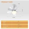 Sockel-Ventilatorleuchte, 5-stufig dimmbarer LED-Sockel-Brise-Deckenventilator, Flache Sockel-Deckenventilatorleuchte mit Fernbedienung, Einfach zu installierende Deckenventilatoren