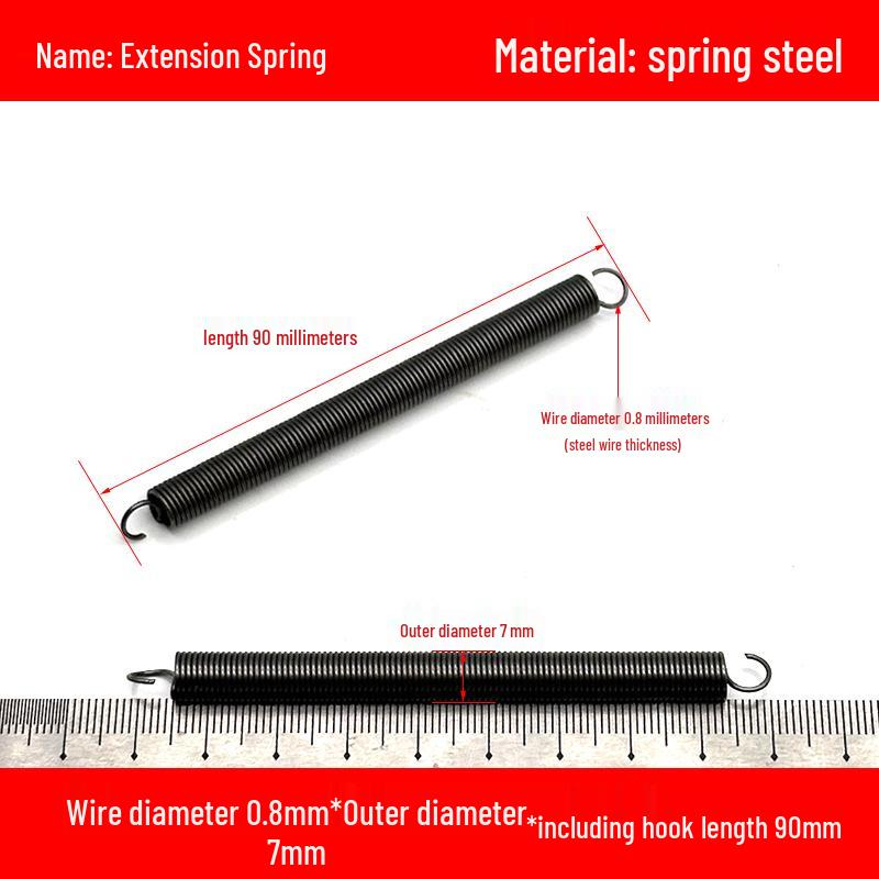 0.8mm Yellow Extension Spring with Hooks - Stapler Rebound Force 
