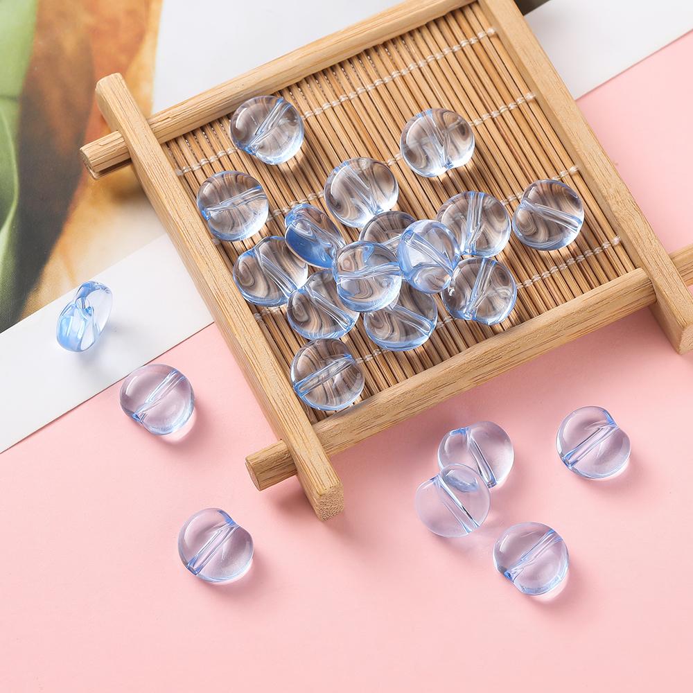 

20pcs Colored Acrylic Beads Flat Apple Shapped Spacer Beads for DIY Earrings Hair Accessories Bracelets Jewelry Making Findings