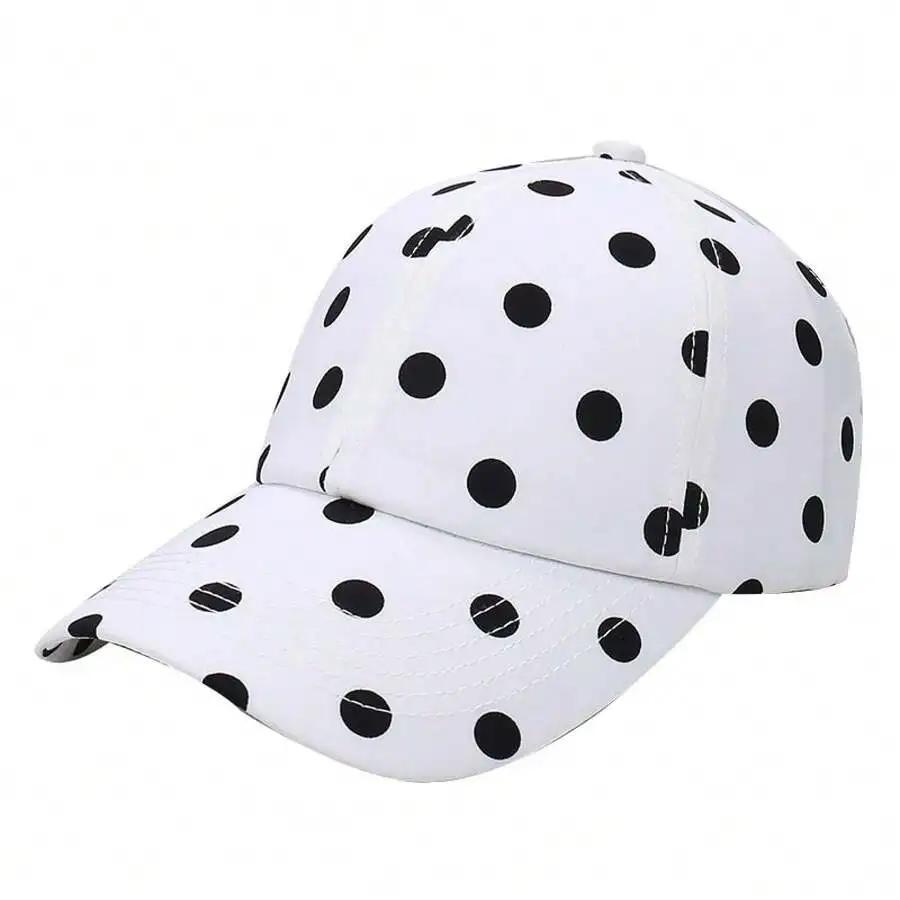 Polka Dot Baseball Cap For Women Large Head Circumference Face Slimming Duckbill Hat