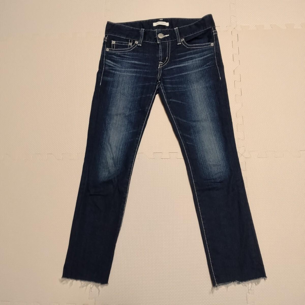 MOUSSY Stretch Jeans Nylon Fit Denim Jeans Mousy Cutoff Made in Japan Dark Blue 27