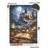 Creative Diamond Painting Kit for Adults DIY Hogwarts Castle Owl Rhinestone Picture Canvas for Leisure Craft Wall Art and Gift Making Fun Set