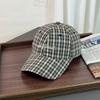 Fashion Hat spring and summer new Korean plaid soft top small baseball cap female couple outdoor mountaineering small cap male