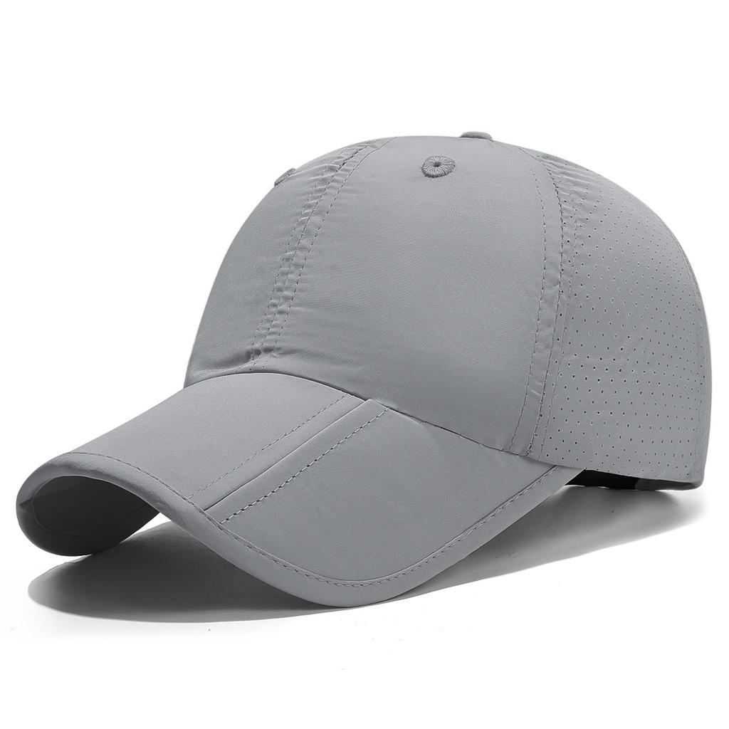 Summer New Quick-dry Three-fold Baseball Cap, Lightweight Perforated Plain Visor Cap, Stylish Sun Hat
