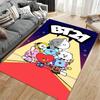 "BT21 Cartoon Characters Red Carpet Rug for Living Room Decor" Suitable for Use As an Anti-slip for Living Room Bedroom Sofas