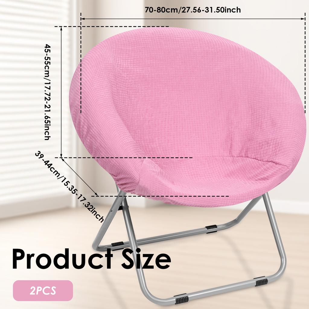 2Pcs Saucer Chair Cover Polyester High Elastic Round Moon Chair Protector Full Coverage Sofa Cushion Cover Furniture Decoration