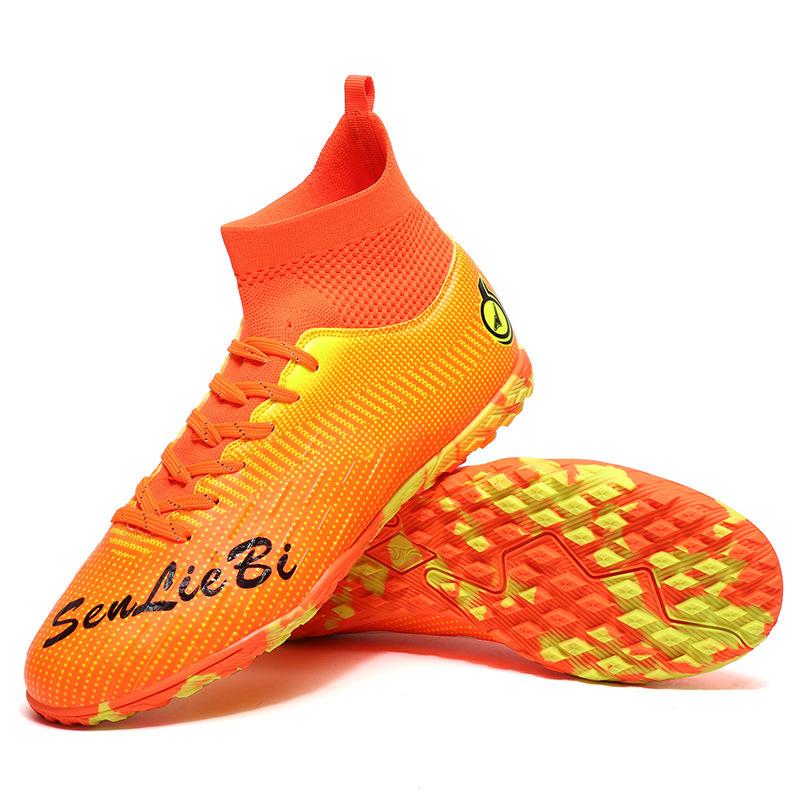 

Футбольные бутсы с высоким верхом TF, шиповки, кроссовки для легкой атлетики, шипы, взрослые, студенческие, соревновательные, тренировочные, мужские 46