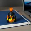 Spartan Warrior Duck Figurine, 3D Printed Motorcycle Rider Duck Statue, Cartoon Yellow Duck Tabletop Ornament, Gift Duck Lovers