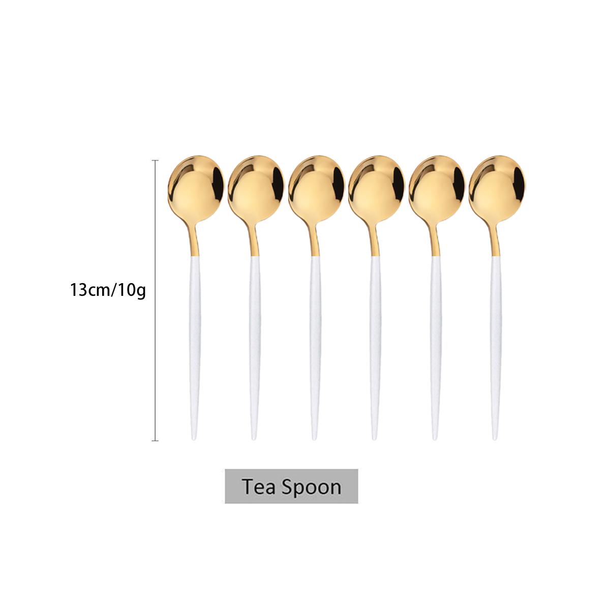 

Набор столовой посуды из белого золота 6 предметов Нож Вилка Ложки с длинной ручкой Палочки для еды Столовые приборы Посуда из нержавеющей стали Посеребренные приборы