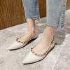 Large size 35-43 pointed head rivet flat sole single shoes women's shallow mouth soft sole versatile flat heel boat shoes temperament women's shoes