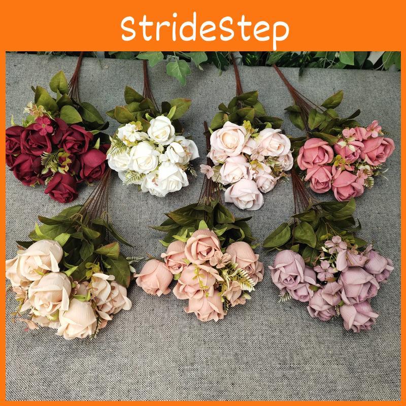 Silk Polish Artificial Rose Buds For Diy Wedding Decoration Props Photography