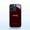 Wine Red Leopard Pattern Tempered Glass Phone Case For iPhone 17 Pro Max 16 15 14 13 12 11 Pro 16E 17Air 7 8 Plus XR XS X Cover