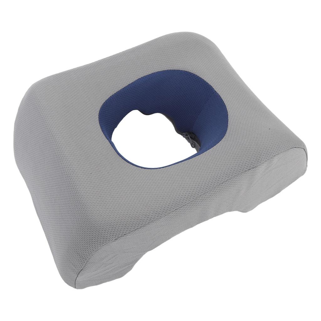 Face Down Pillow Soft Ergonomic Hollow Headrest Face Cushion for Salon Massage Beauty Bed Gray Blue