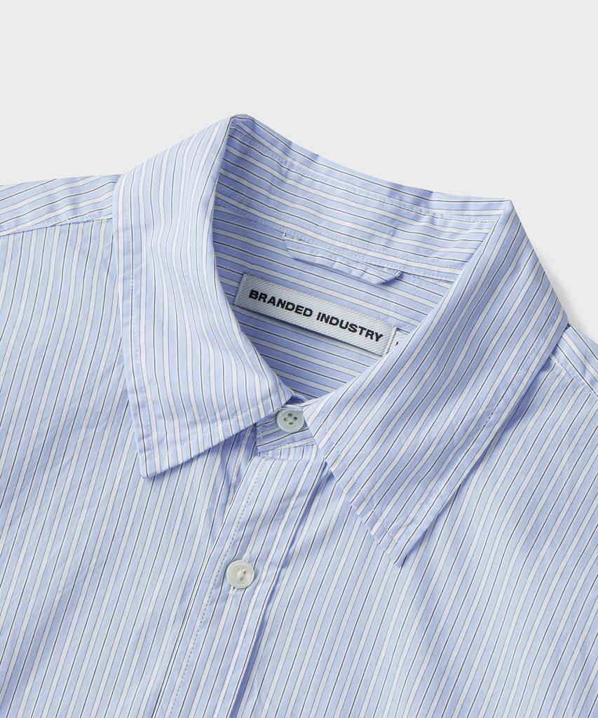 Beulaendideu Glory Oversized Stripe Shirt [Sky Blue]