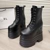 Fashion 20 CM Women Platform Boots Casual Outdoor Shoes Chunky Simple Design Ankle Boots Cool Nightclub Party Cosplay Shoes