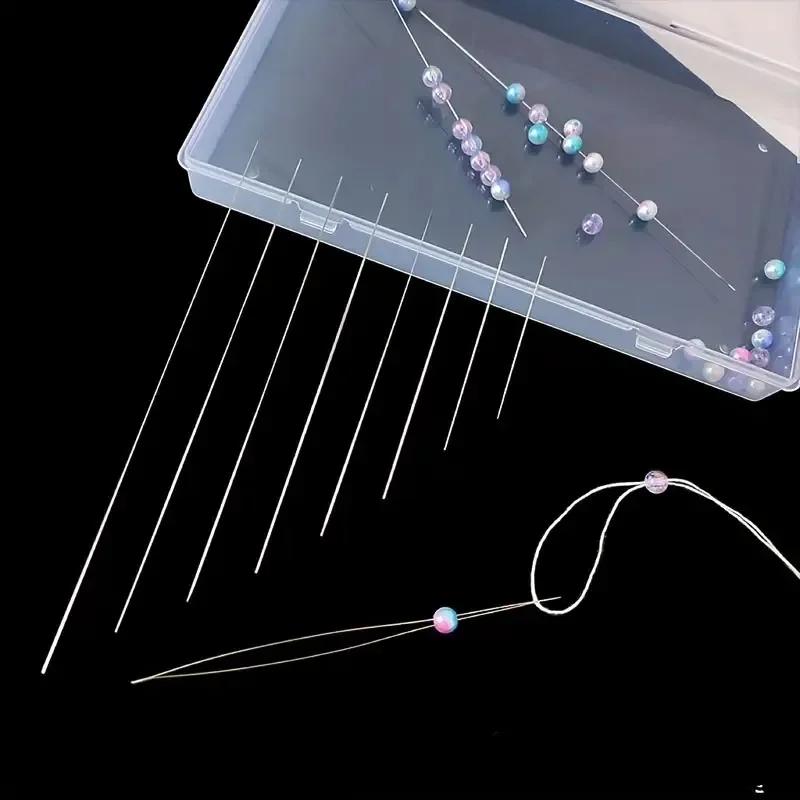 10/S Beading Needles Seed Beads Needles Big Eye Diy Beaded Collapsible Beading Pins Open Needles For Jewelry Making Tools