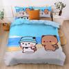 Cute Bear Bedding Set, Bubu Dudu Bear Printed Duvet Cover for Kids Boys Girls Teens,Cartoon Animal Pattern Quilt Cover Single