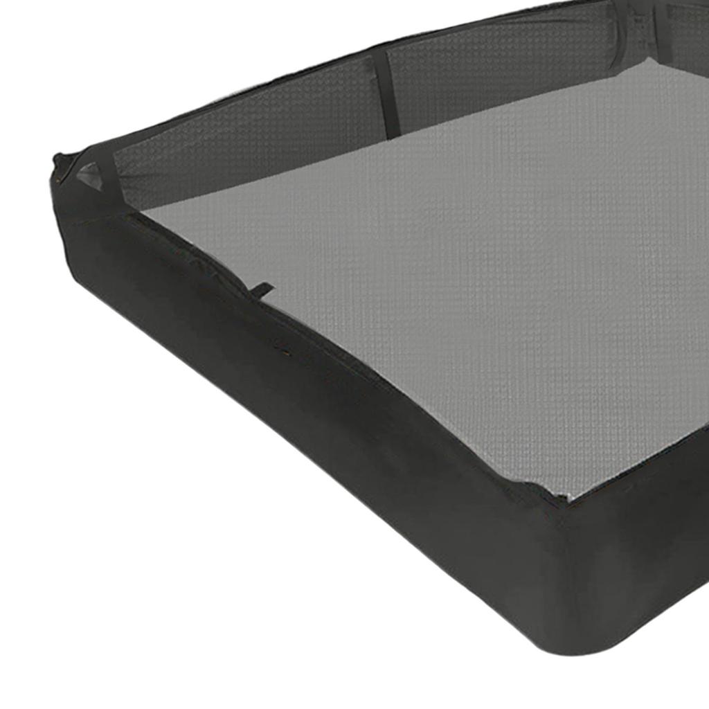 Puppy Playpen Cover Sunproof with Adjustable Half Mesh Dogs Top Cover Foldable Mesh Fabric Top Cover for Outdoor Indoor
