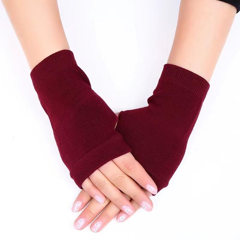 Modische Damen Kaschmir Wollmischung Handschuhe Unisex Winter Strickfäustlinge Warm Uni Strickware Handgelenk-Handschuhe