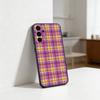 Cool P-Purple P-Plaid Pattern Phone Case For Samsung S25,S24,S21,S22,S23,S30,Ultra,S20,Plus,Fe,Lite Black Shell