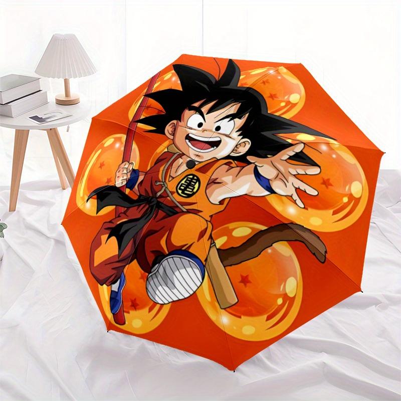 1pc Goku, Dragon Ball Automatic Folding Umbrella, Portable Collapsible Design, 8-Rib Iron Frame, , All-Season Casual Outdoor Accessory for Christmas B