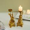 Farmhouses Bunnies Rabbit Figure Candle Holder Easters Candlestick for Spring Home Decoration and Table Centerpieces