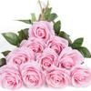 Artificial Flower Branch Artificial Rose Flower Branch Realistic Silk Bloom with Green Leaves Faux Floral Decoration for Home
