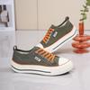 Canvas Shoes Women's 2026 Spring New Round Head Lace-up Flat-soled Soft-soled Non-slip Thick-soled Casual Board Shoes