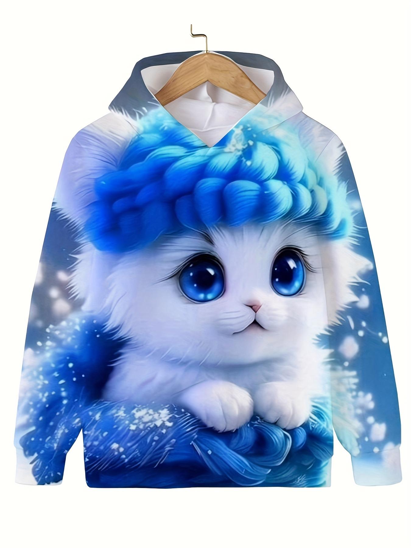 Children s Clothing Hoodies Girls Clothes Long Sleeve Cute Cat Print Casual Kid Spring Autumn Clothes Kids Clothes Outdoor Tops 100