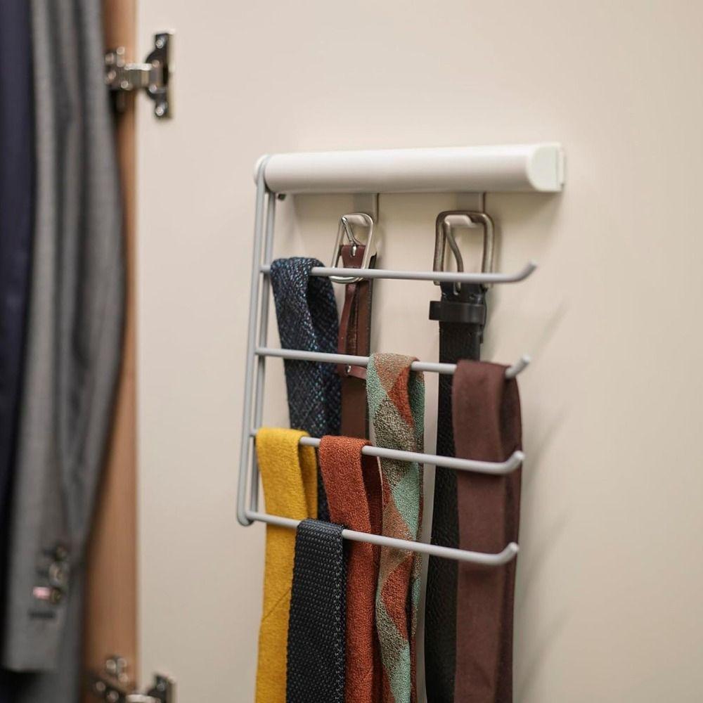 4 Layers Scarf Tie Hanger Self-adhesive Belt Storage Rack Durable Scarf Hanger Hook  Kitchen