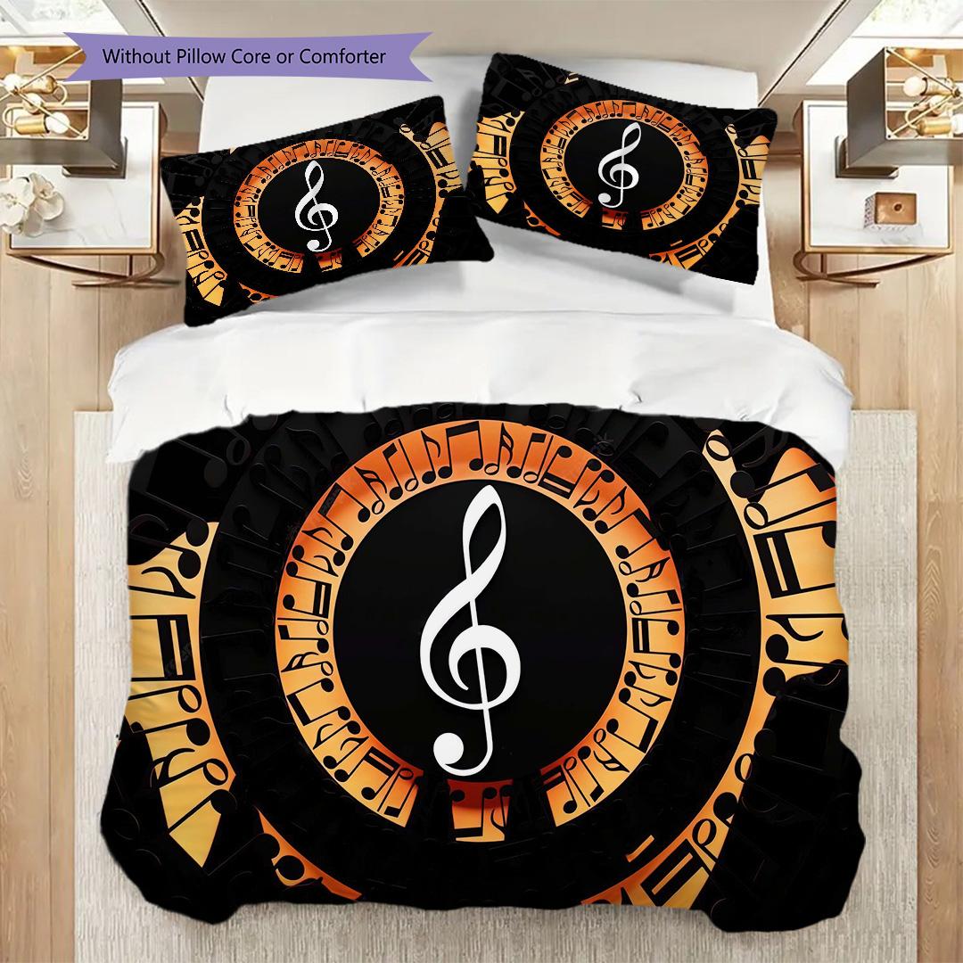 

1PC Music, guitar Theme Bedding Quilt Set Quilt Cover Pillowcase Home Decoration Birthday Gift (1 * duvet cover + 6 * pillowcase, without core) 135x200cm