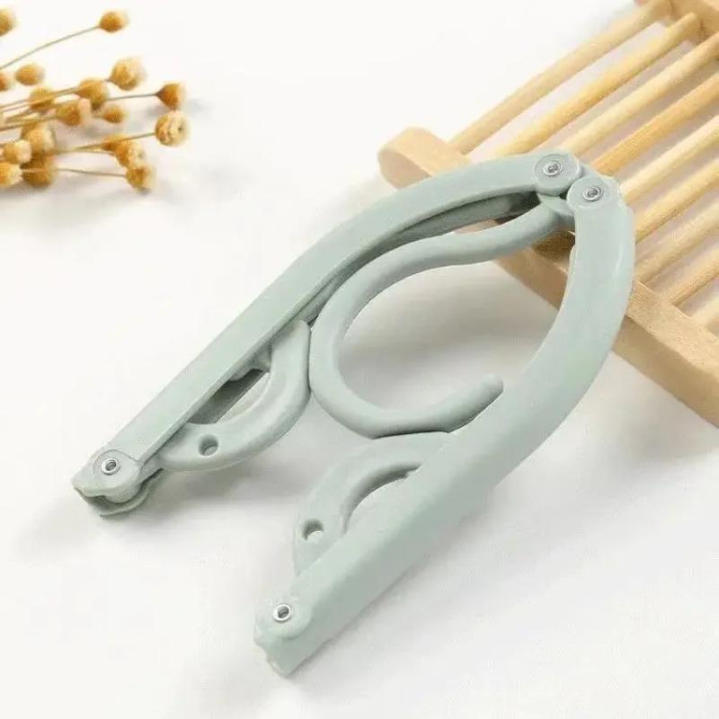 10pcs Multifunctional Travel Folding Clothes Hanger Portable Clothes Hanger Anti Slip Foldable Drying Rack Space Saving Stand
