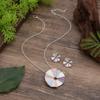 New Color Painting Oil Round Geometric Stud Earrings Pendant Set, Women's High-end Geometric Round Necklace.