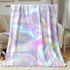 1pc Laser-Polarization Multicolor Blanket - Soft Warm Lightweight Bedspread Suitable for Sofa, Bed, Travel & Camping - - Cozy Bedding with L