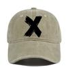 Washed x silk screen baseball cap yellowstone retro peaked cap men's and women's washed distressed sun hat cotton none